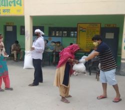 Food distribution at rohillapur